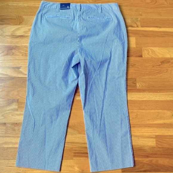 NWT Women’s Land’s End Cobalt Stripe Pincord Cropped Pants Size 12 - Picture 7 of 9